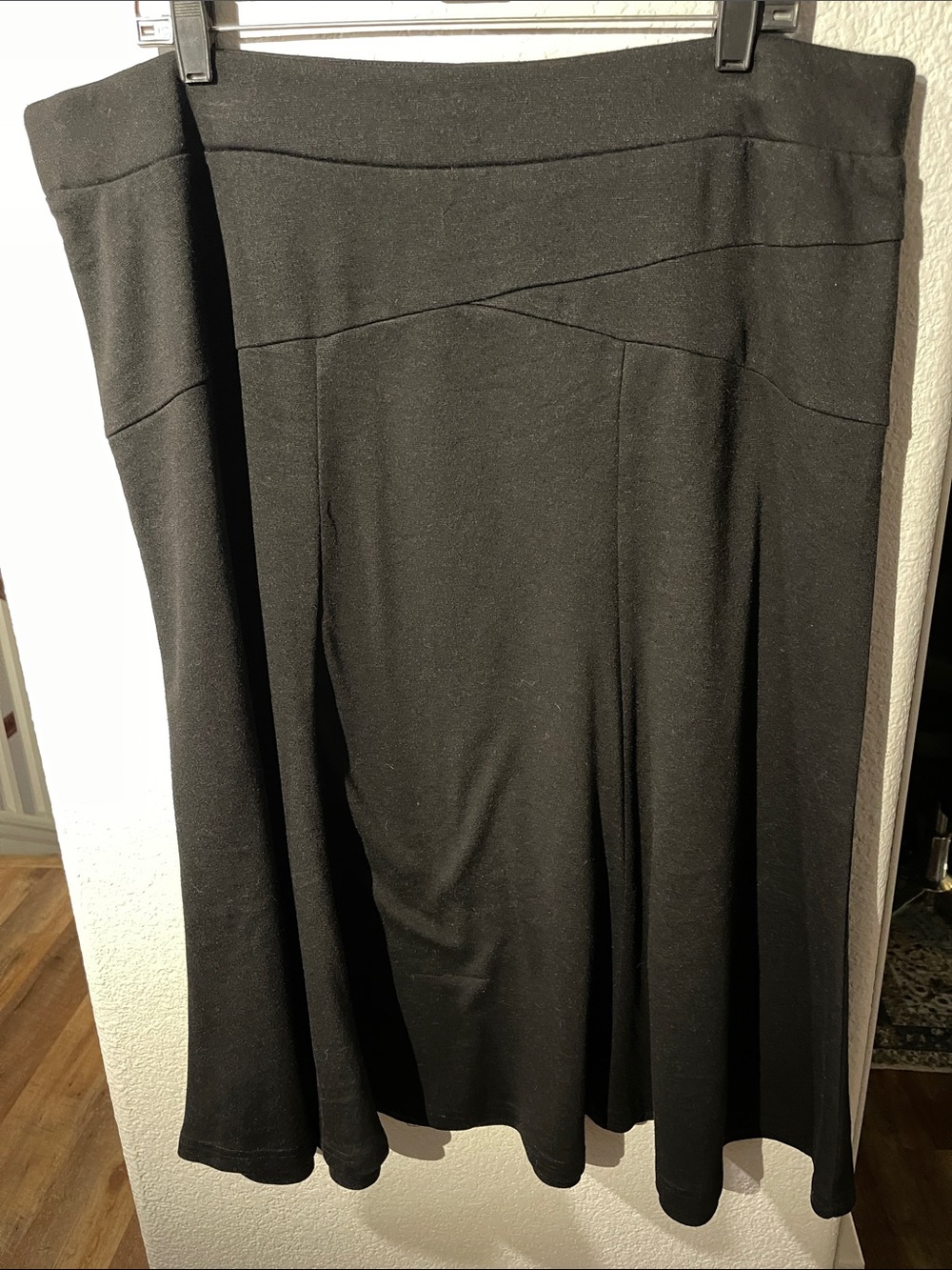 JM Collection Black A-Line Skirt with Panel Seams